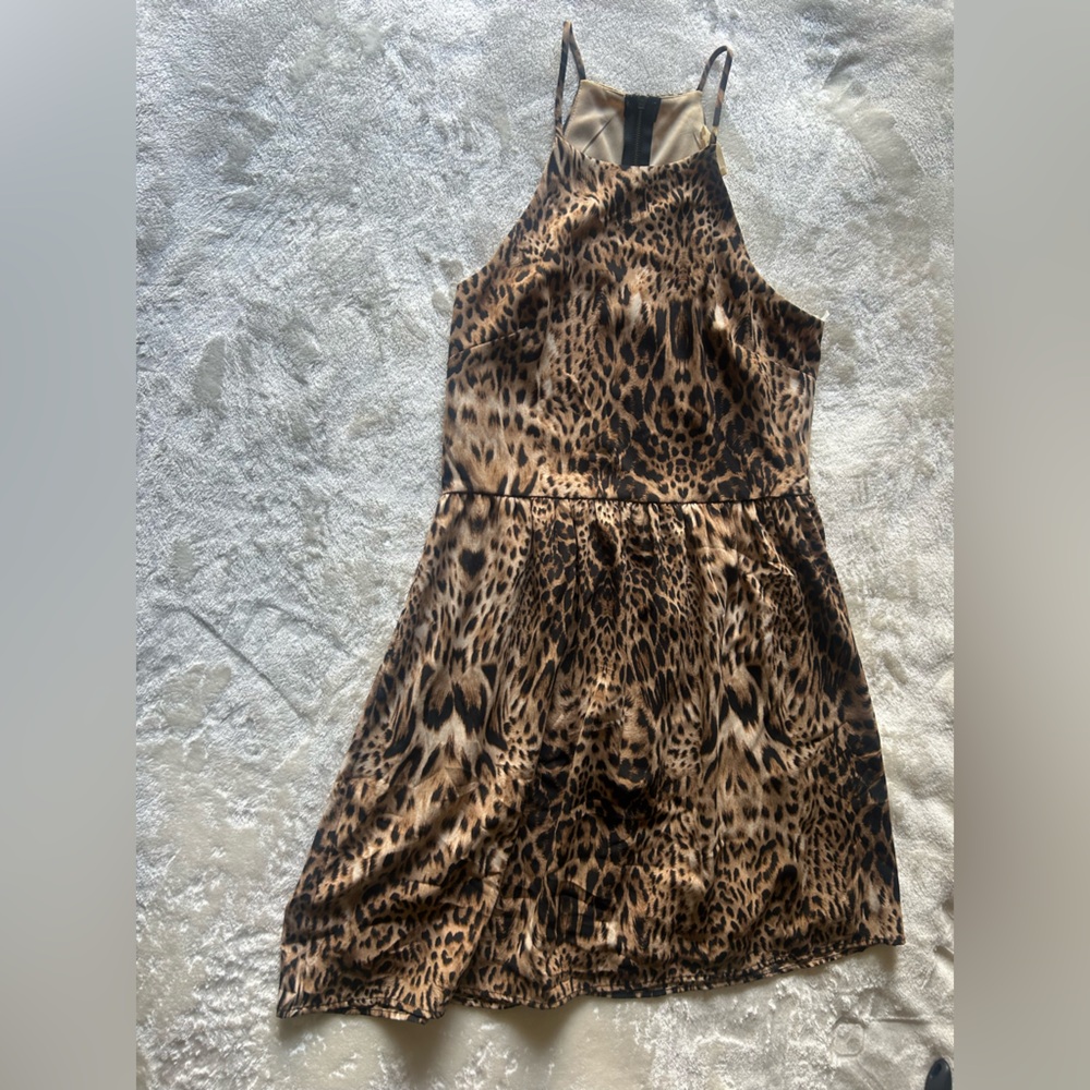 Leopard Print Sleeveless Dress size medium